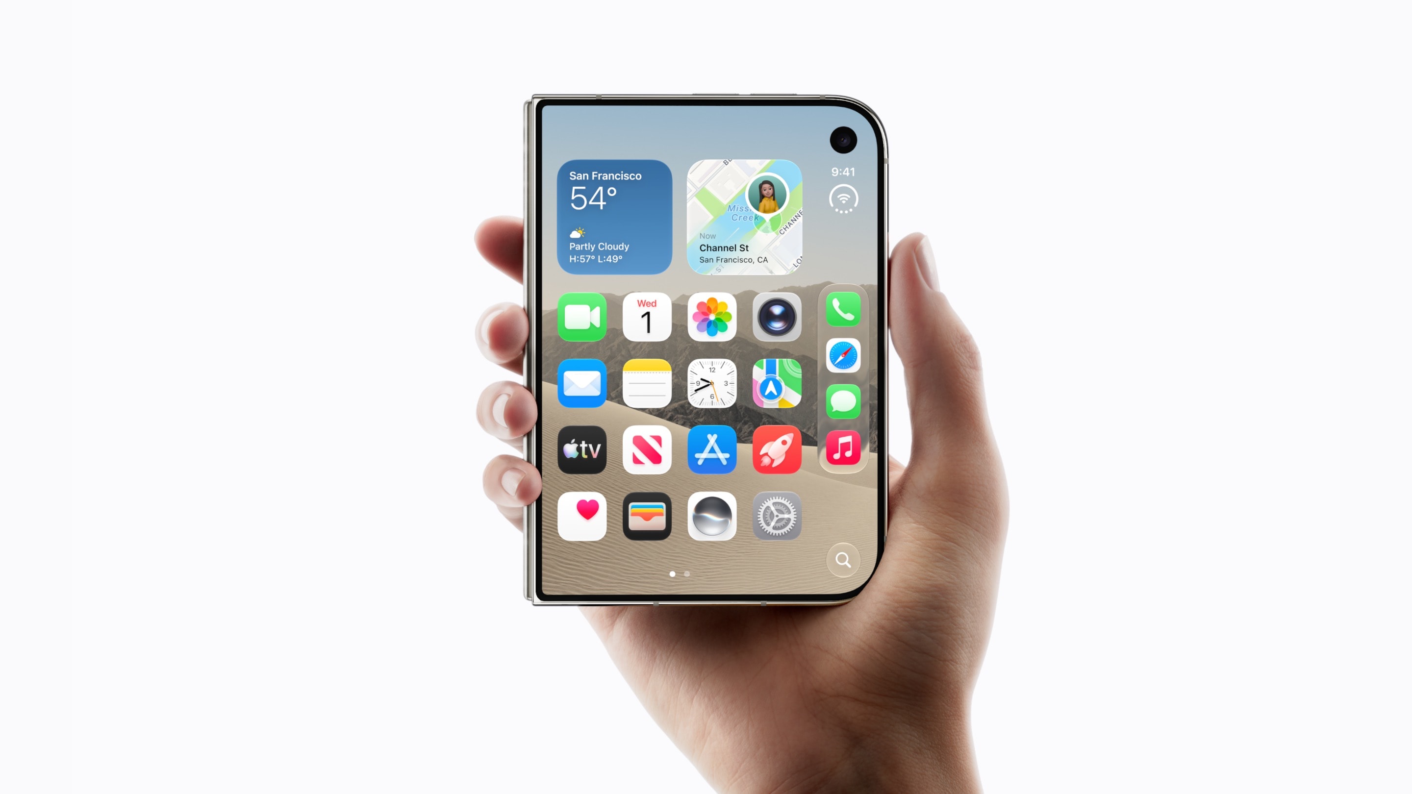 Katlanabilir iPhone Duo ve iOS arayüzü